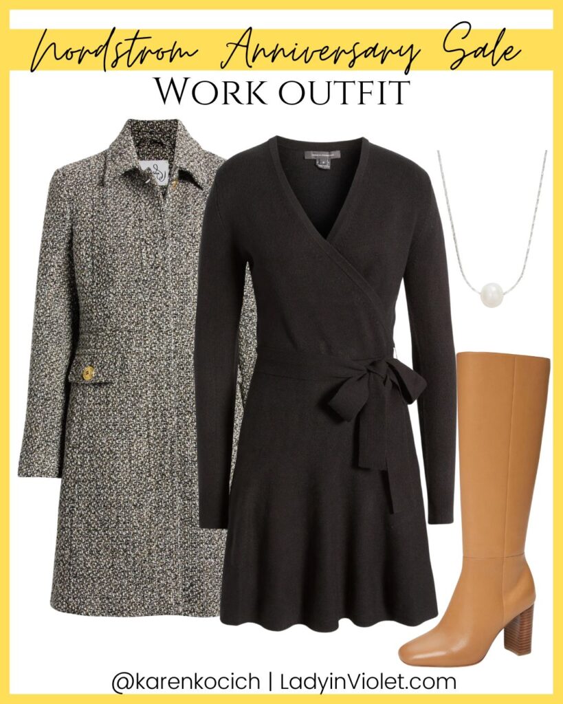 nordstrom anniversary sale | work outfit | tweed coat | Petite Fashion Blog Lady in Violet