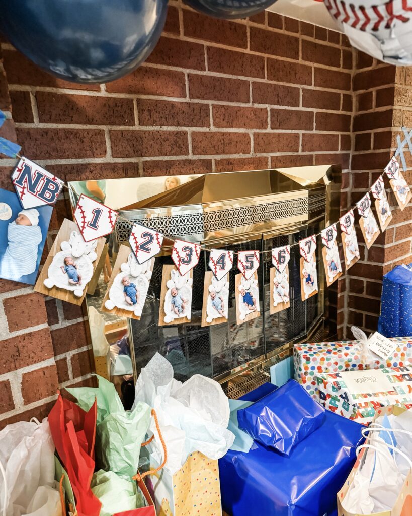 first birthday photo banner | baseball party decorations | Houston Lifestyle Blog Lady in Violet