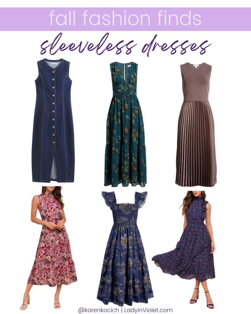 sleeveless maxi dress for fall | fall dresses | work outfits | Petite Fashion Blogger Lady in Violet