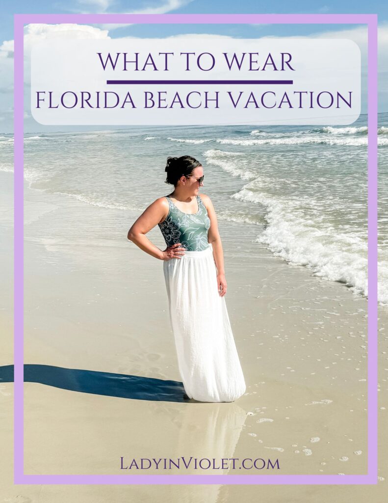 what to wear on a florida beach vacation | Petite Fashion Influencer Lady in Violet