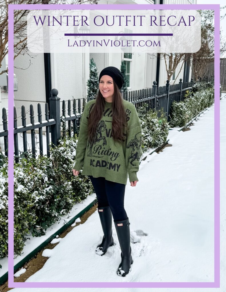 winter outfit recap | winter outfits with sweaters | petite fashion blog Lady in Violet