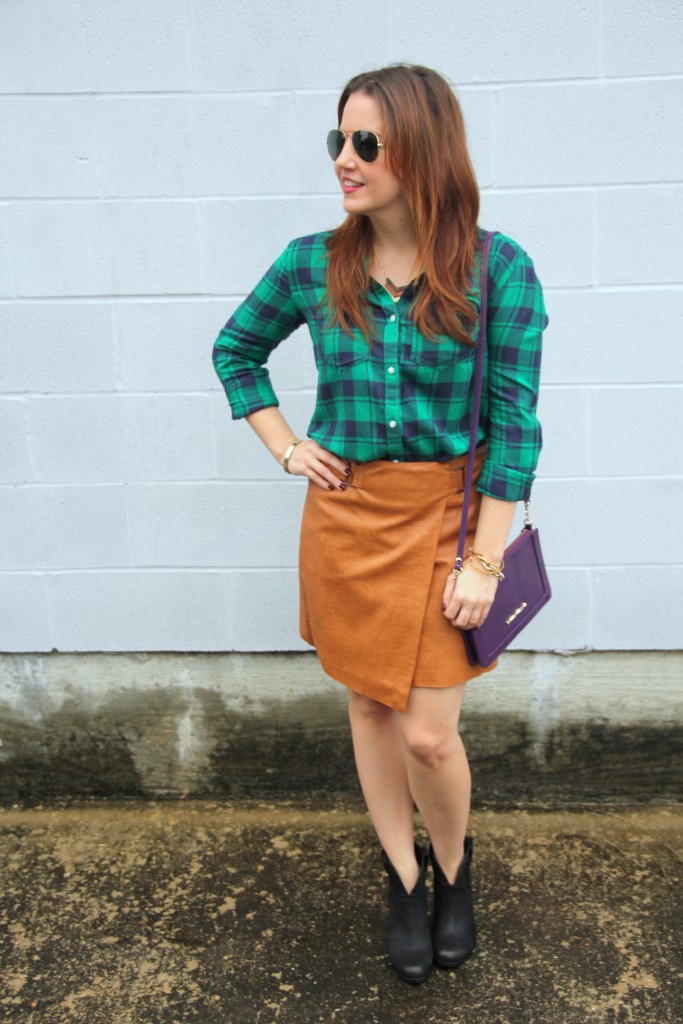 Plaid & a Leather Skirt - Lady in VioletLady in Violet