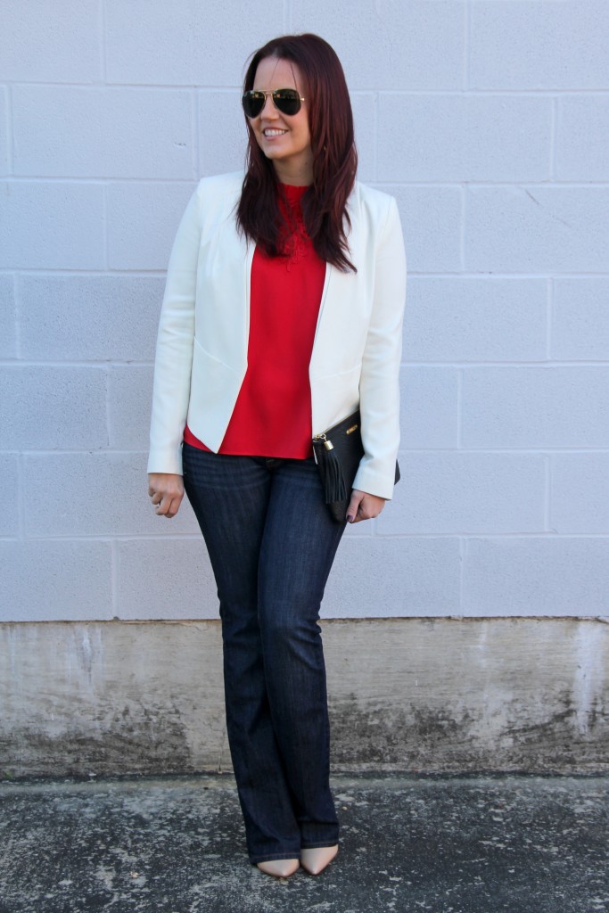 White Blazer & Red Lace - Lady in VioletLady in Violet