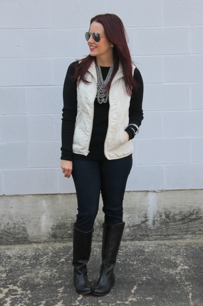Quilted Vest & Riding Boots - Lady in VioletLady in Violet