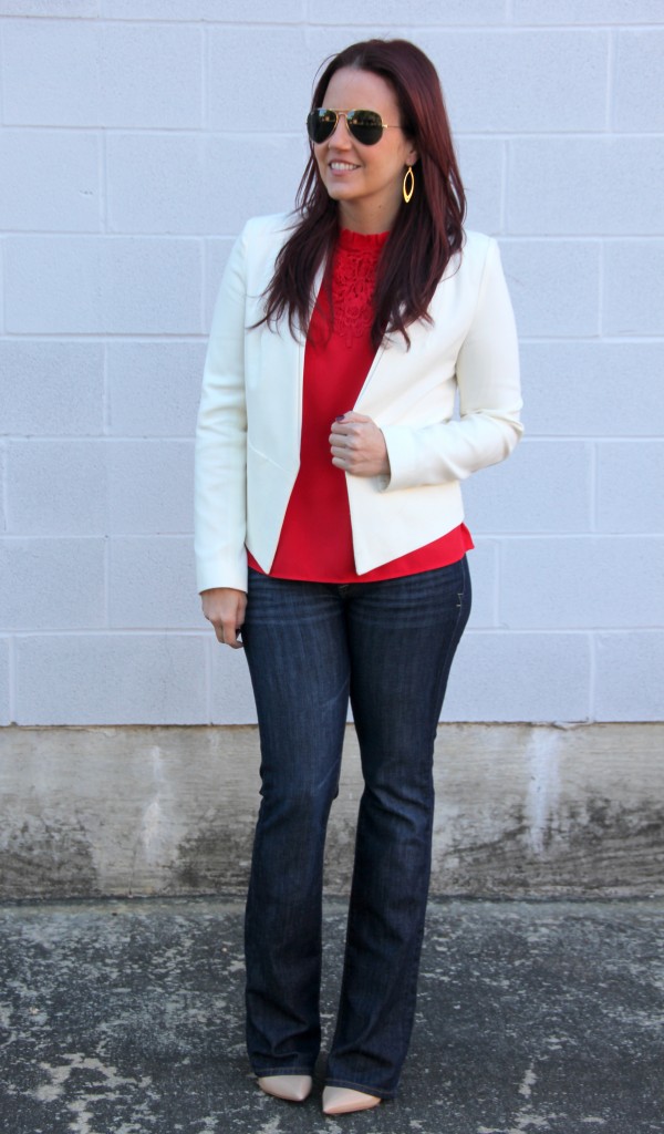 White Blazer & Red Lace - Lady in VioletLady in Violet