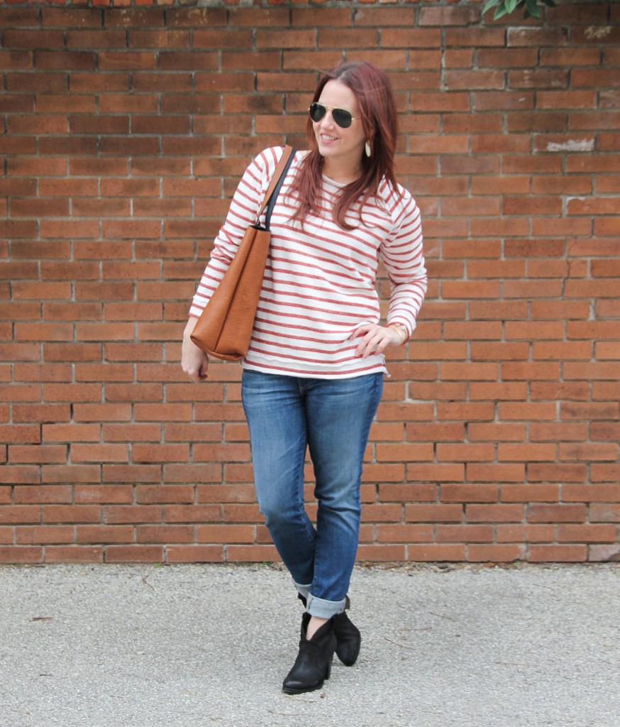 Cozy Striped Tee & The Big Tote - Lady in VioletLady in Violet