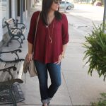 Fall’s It Color – Maroon Casual Top under $50