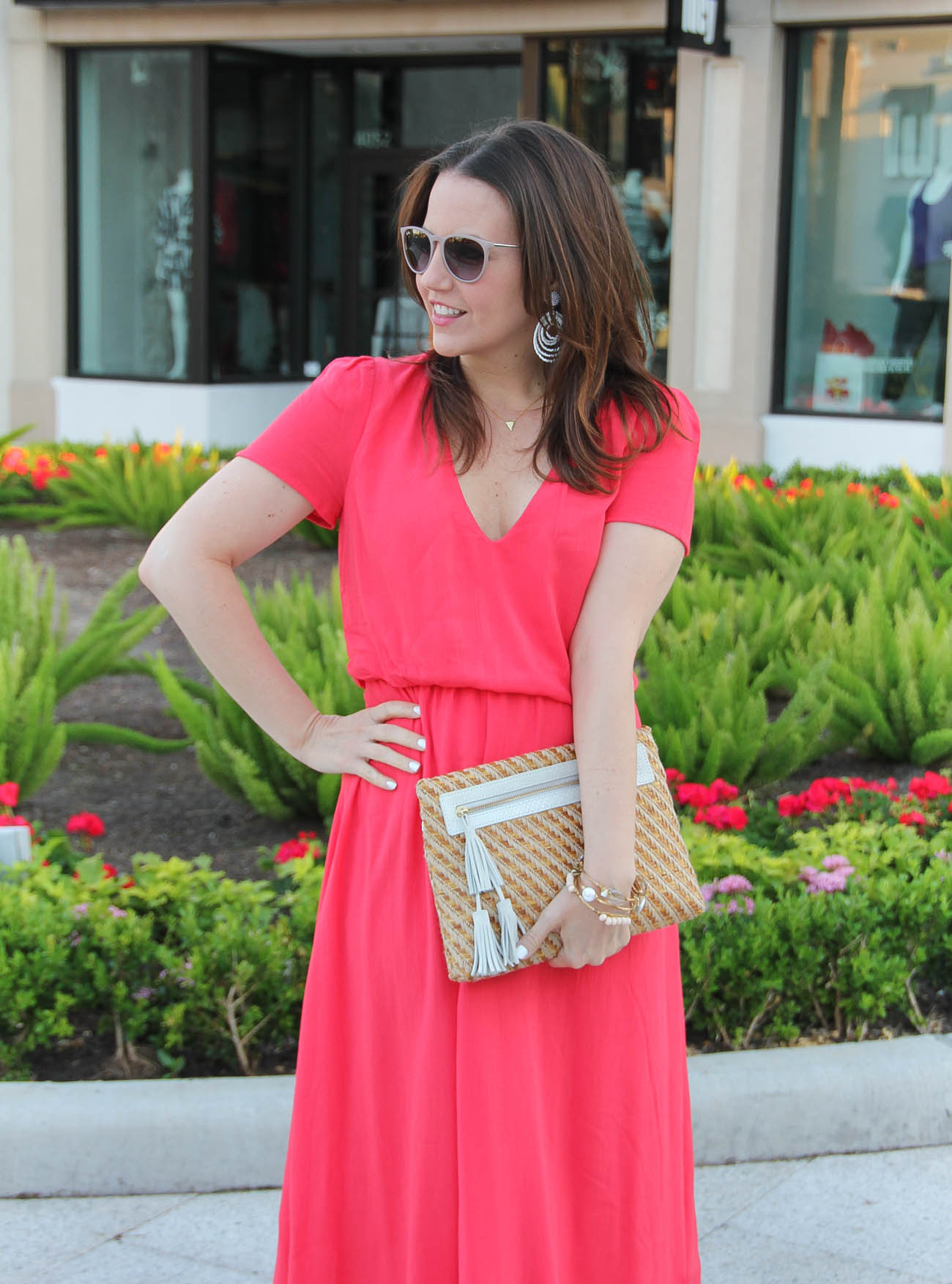 Coral Midi Dress | Lady in Violet, Houston Style BloggerLady in Violet