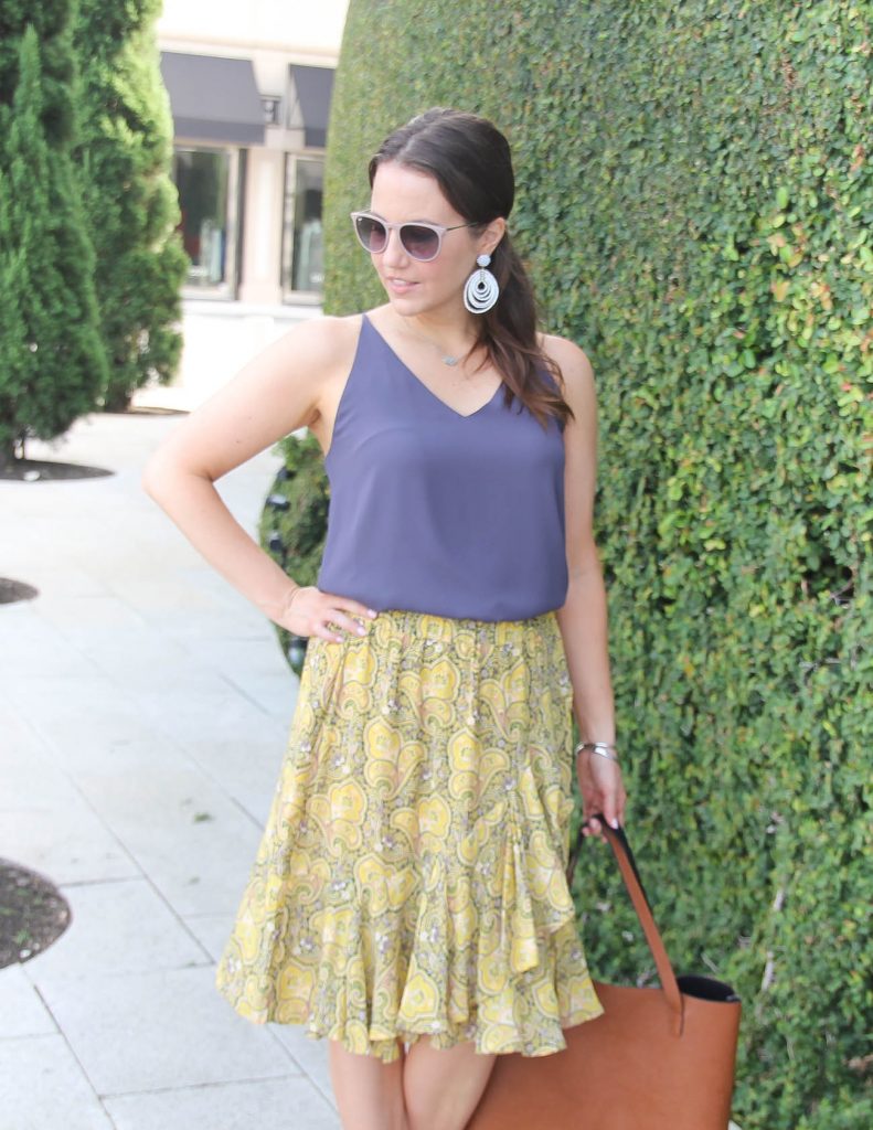 Yellow Ruffle Skirt for the Office | Lady in Violet, Houston Fashion ...