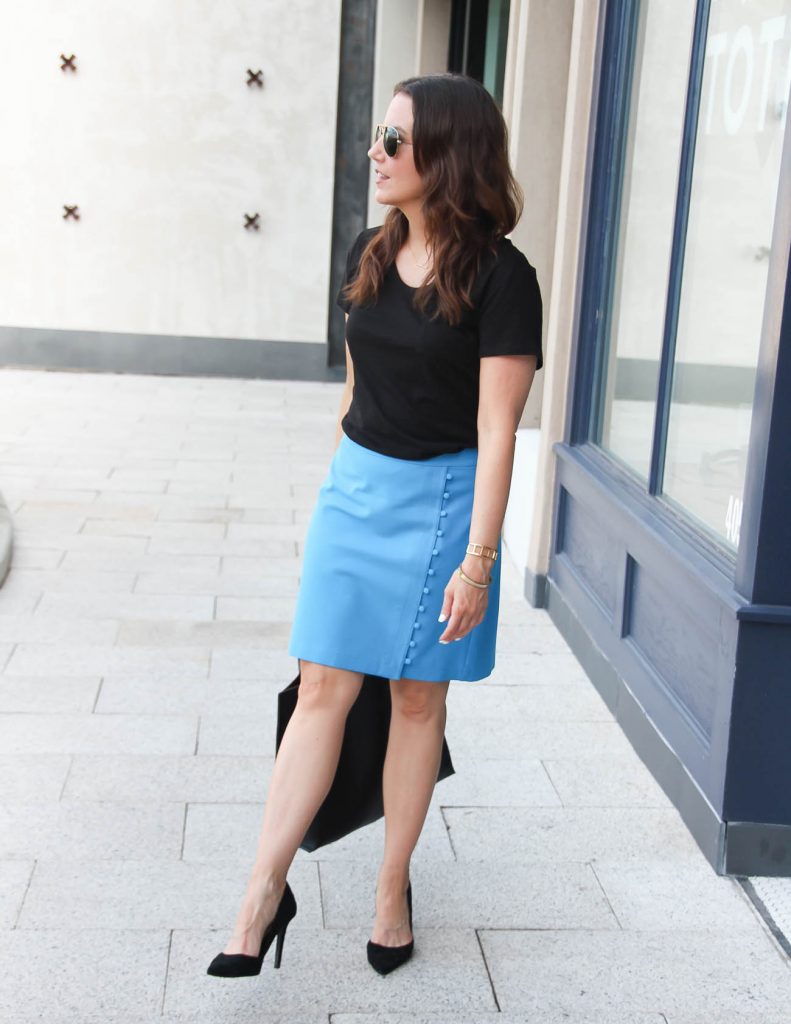 Work Wear: Button Pencil Skirt | Lady in Violet | Houston Fashion Blog  |Lady in Violet