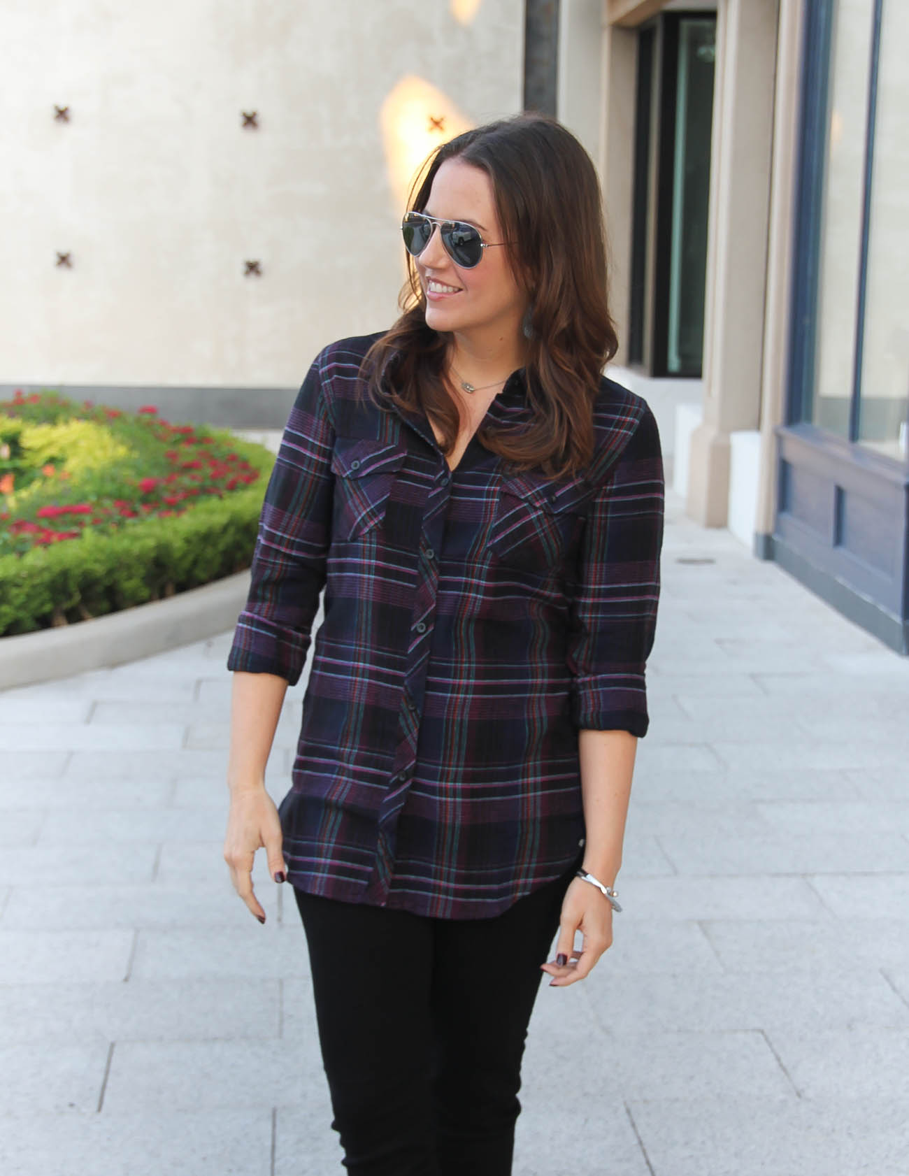 Dressing Up Plaid Shirts for Fall | Lady in Violet | Houston Fashion ...