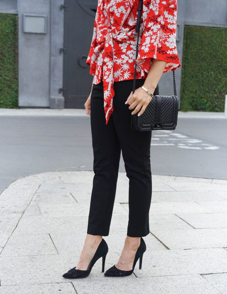 Workwear: Red Floral Blouse | Lady in Violet | Houston Fashion Blogger ...