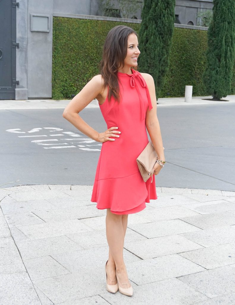 Fit & Flare Coral Dress | Lady in Violet | Houston Fashion Blogger |Lady in  Violet