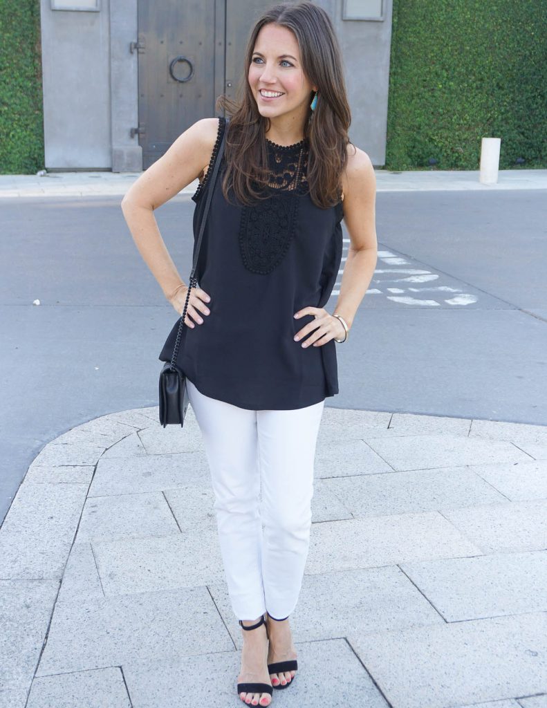 Black Lace Top + White Jeans | Lady in Violet | Houston Fashion Blogger ...