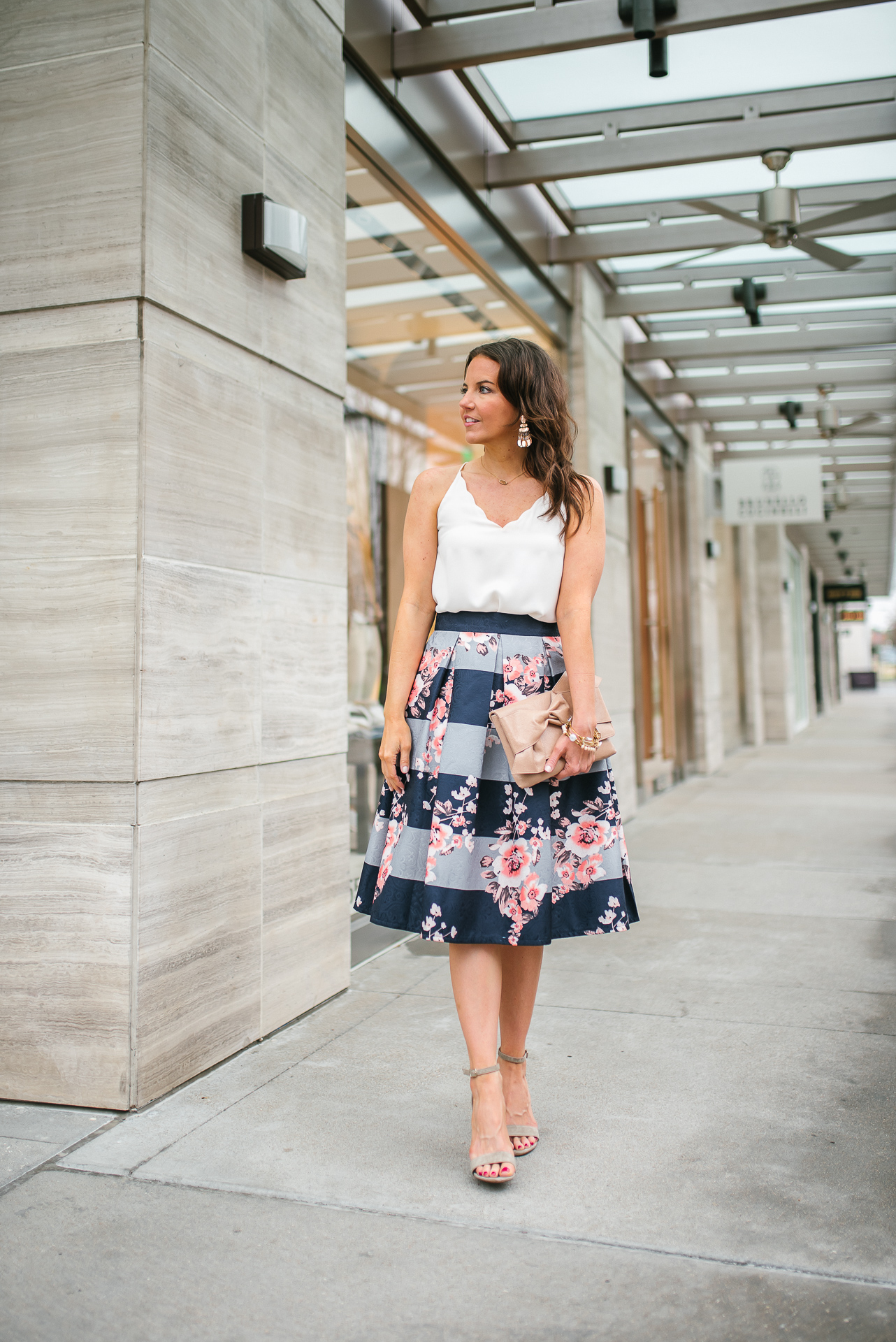 Floral Midi Skirt for the First Day of Spring - Lady in VioletLady in ...
