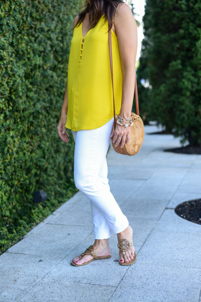 Yellow Cami Top + Pink Statement Earrings | Lady in Violet | Fashion Blog  |Lady in Violet