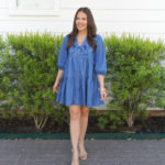 Chambray Mini Dress with Sleeves